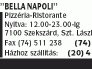 BELLA NAPOLI Pizzéria-Ristorante