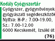 Kodály Gyógyszertár