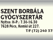 SZENT BORBÁLA GYÓGYSZERTÁR