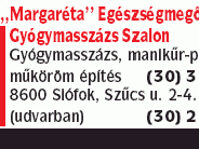 Margaréta Egészségmegőrző és Gyógymasszázs Szalon