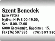 Szent Benedek Euro Patika