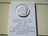 Szigeti Kilián emléktábla