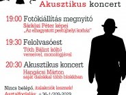 Sárközi Péter fotókiállítás, Tóth Bálint felolvasás, Hangácsi Marci akusztikus koncert