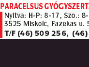 Paracelsus Gyógyszertár