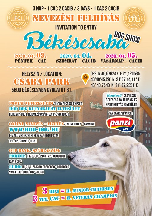 Békéscsaba DogShow 2020  - Békéscsaba 2 x CACIB 1 x CAC Kutyakiállítás 2020
