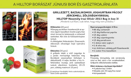 Hilltop Neszmély Borászat júniusi borajánló  - A Hilltop Borászat júniusi bor és gasztroajánlata